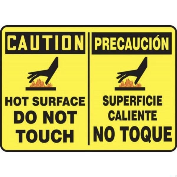 Accuform BILINGUAL OSHA CAUTION Safety Sign HOT SBMWLD608MXT - main